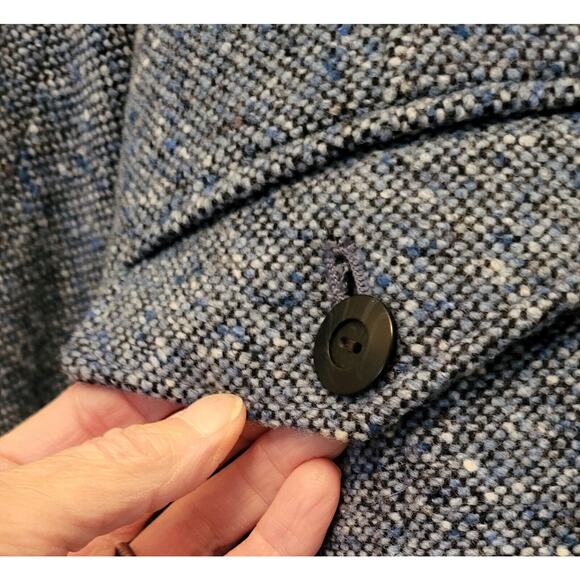 Vintage Liz Claiborne Blue Tweed Fitted Jacket Blazer Size M - Picture 8 of 16